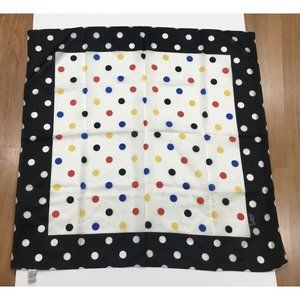 Vintage Sarah Coventry Scarf Multi-Colored Polka Dots 30x30 Made in Italy